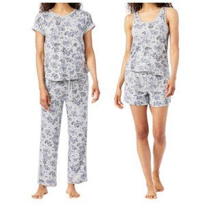 NEW Lucky Brand 4 piece sets Floral soft Hacci Pajama Plus Size PJs Pants 24 26